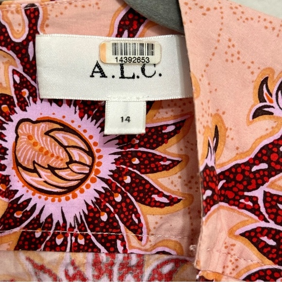 A.L.C. Alexandria Cutout Waist Maxi Dress in Pink Floral Print Size 14 - Picture 9 of 12